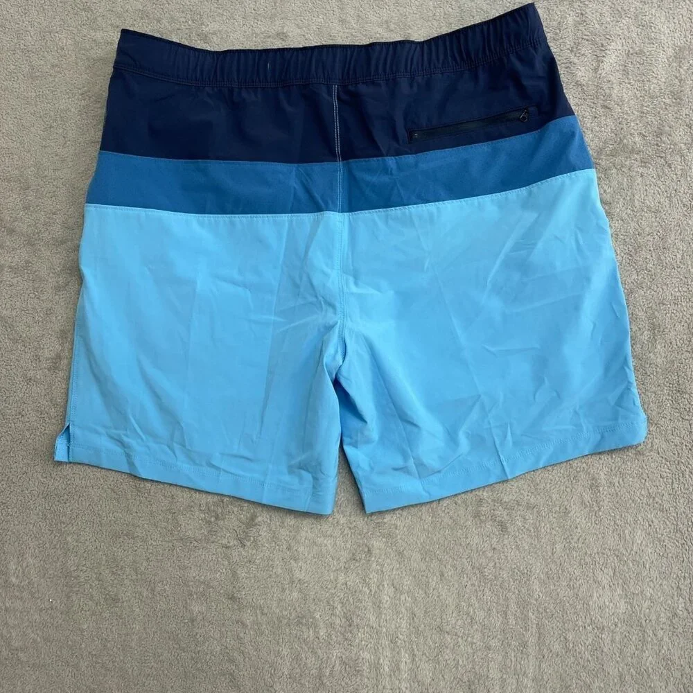 Speedo Men's XXL Tech Volley Swim Shorts / Swim Trunk Blue Color Block N0755